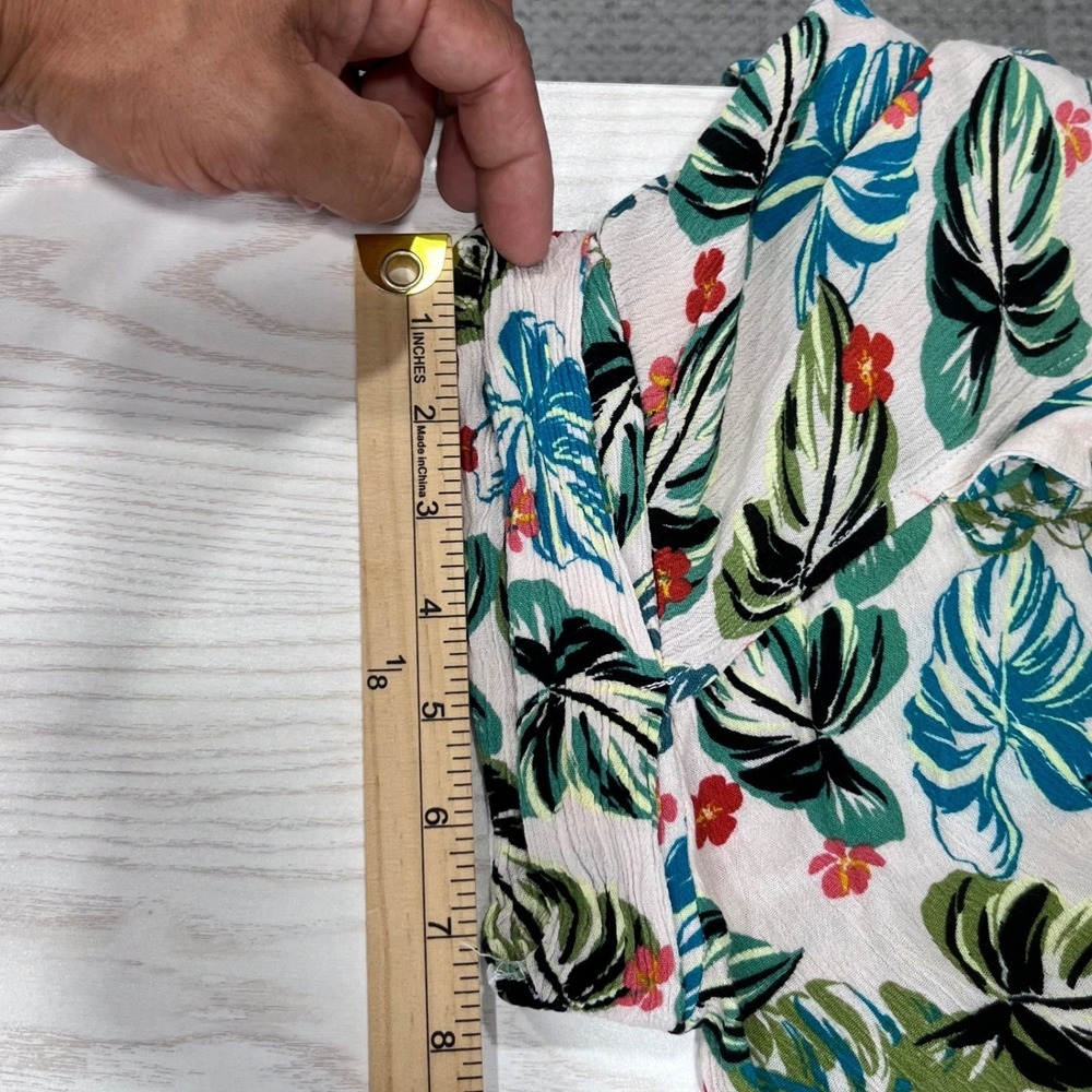 Lost + Wander Tropical Monstera Floral Rayon Button Down Dress M/L Vacation - Picture 10 of 10